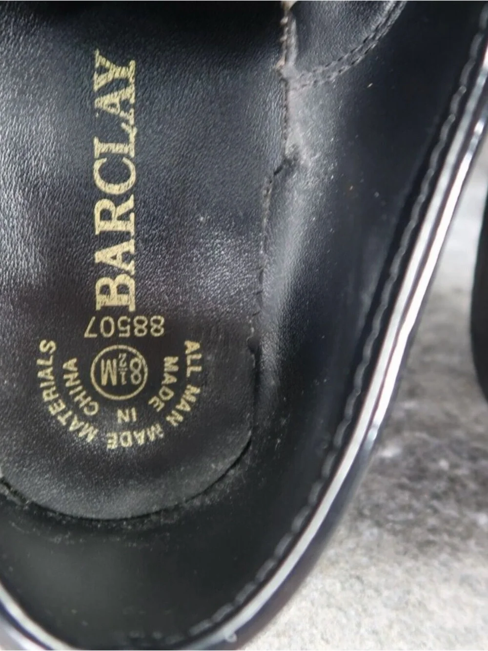 Barclay Shoes Mens 8.5 Oxford Patent Formal Classic Event Dressy Black Lace Up